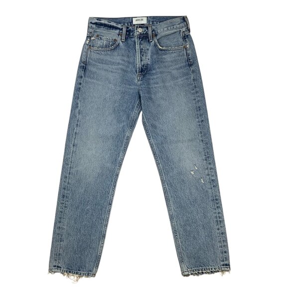 Agolde Parker Low Slung Vintage Straight Jeans 24 Facade Distressed Button Fly - Picture 1 of 12